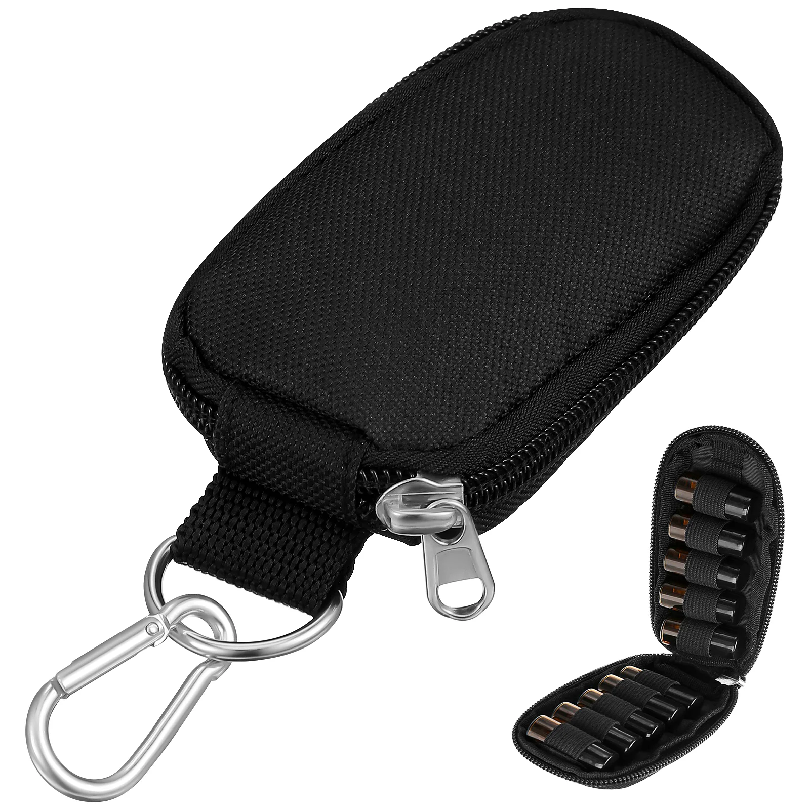 Duffle Bag for Travel Portable Handle Key Case Oil Aromatherapy Bottle Cases Black