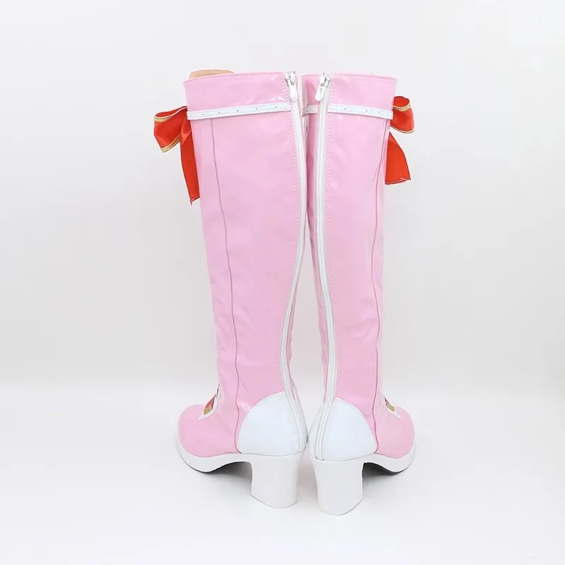 TEK KEN 8 Emilie De Rochefort Lili Cosplay zapatos para disfraz botas rosas hechas a mano de piel sintética