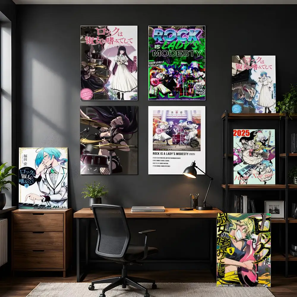 R-Rock Is a Lady's M-Modesty Poster HD Self Adhesive Wall Art Waterproof Removable for Bedroom Living Room Home Decor No Frame 1