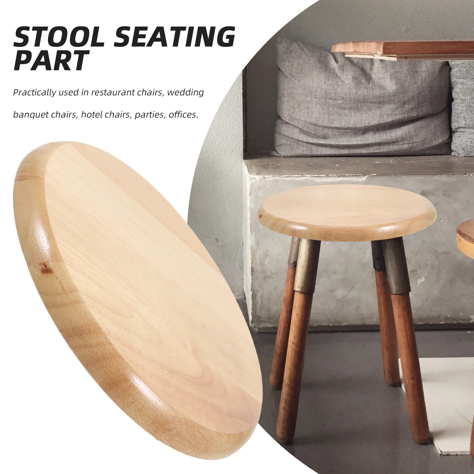 Solid Wood Round Stool Seat 29 5CM Diameter Replacement Barstool Wooden Chairs Restaurant Home Use Child Furniture