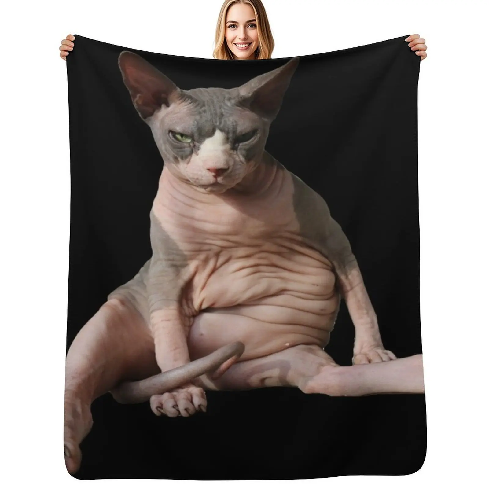 Cowboy the Hairless (cat) Throw Blanket anime Plaid Luxury Thicken warm for winter Soft Plaid Blankets