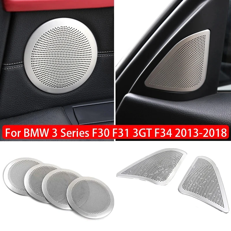 

For BMW 3 Series 3GT F34 F30 13-18 Steel Car Inner Door Audio Speakers Stereo Panel Decorate Cover Speaker Trim Cover