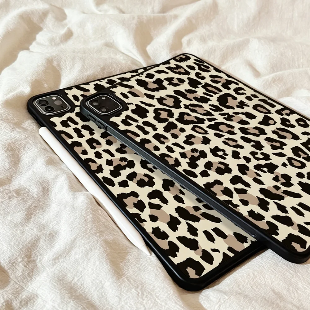 French Korean Ins Cool Leopard Print Y2K Cover For iPad Pro 13 11th M5 M4 12.9 A16 10 8 7 9th 10th Air 11 M2 M3 Mini Tablet Case