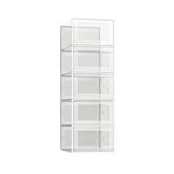 Transparent Shoe Box Storage Box Drawer-Type Plastic Shoe Rack Transparent Shoe Cabinet Online Celebrity Shoe White