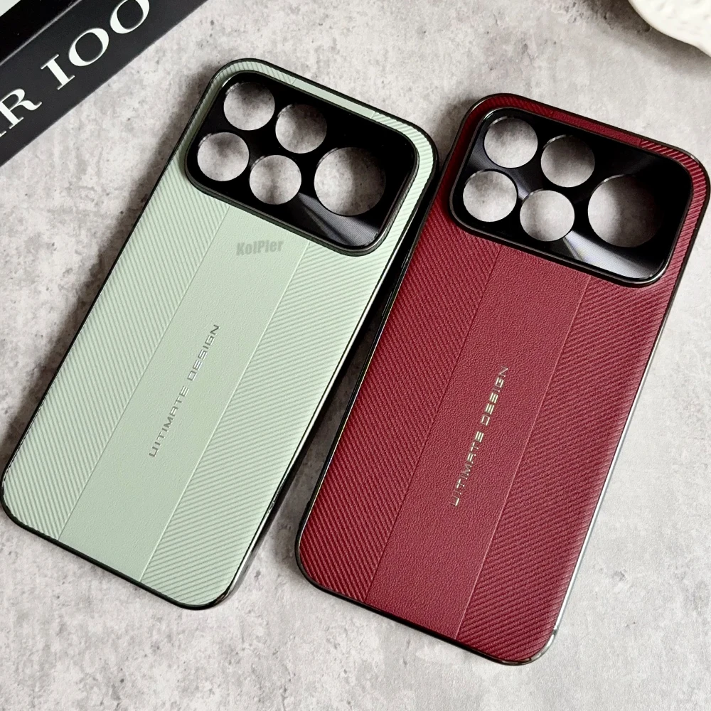 Premium Woven Textured Leather Cover for  POCO F9 PRO F8Ultra with Electroplated Metallic Frame, All-Round Camera Guard Shell