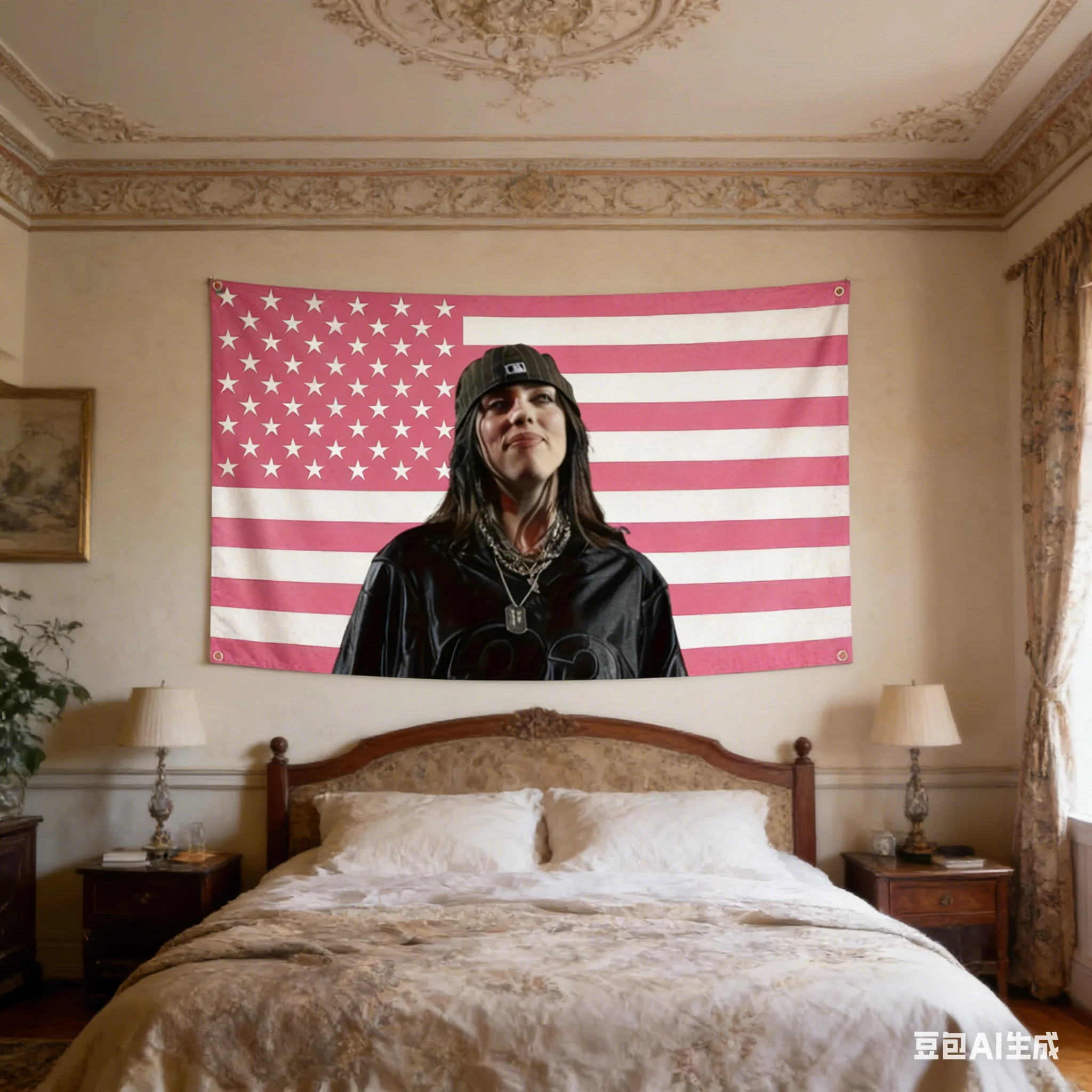 1pc Billie Eilish Pink USA Fla - Aesthetic Tapestry ulasan dan harga