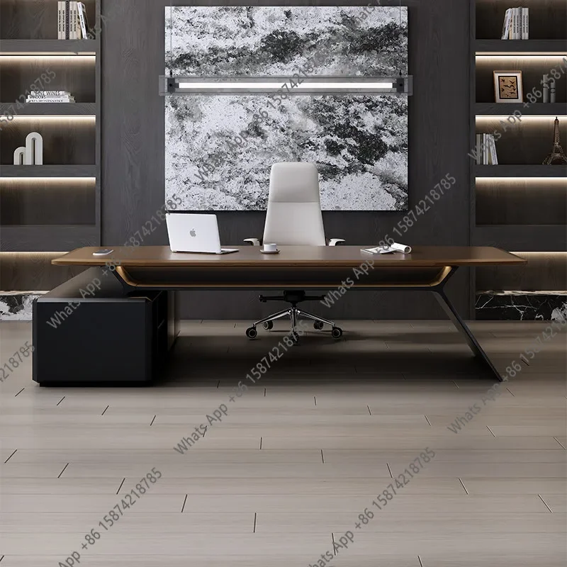 S64 High-end Solid Wood Boss Table, Simple And Modern President Table, Senior Manager Office Leadership Desk