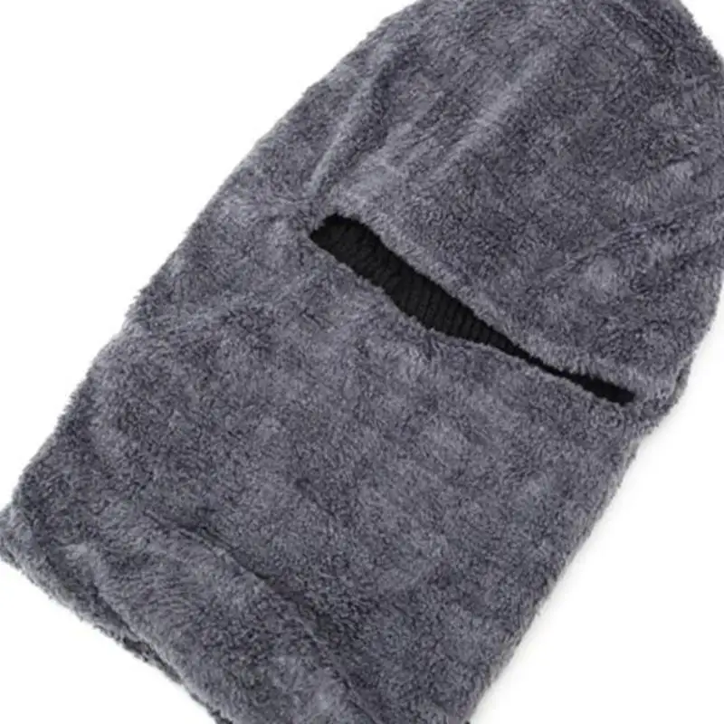 2 In 1 Winter Mask Beanie Hat Warm Knitted Hat Windproof Full Face Ski Bonnet Tactical Cycling Earmuff Cap