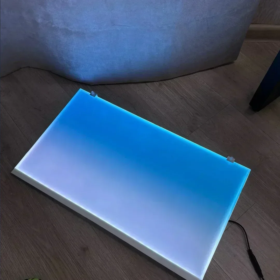 Acrylic Fish Tank Backdrop RGB Colouul Gradient Luminous APP Control Aquarium Background Decoration Can Be Customised Size