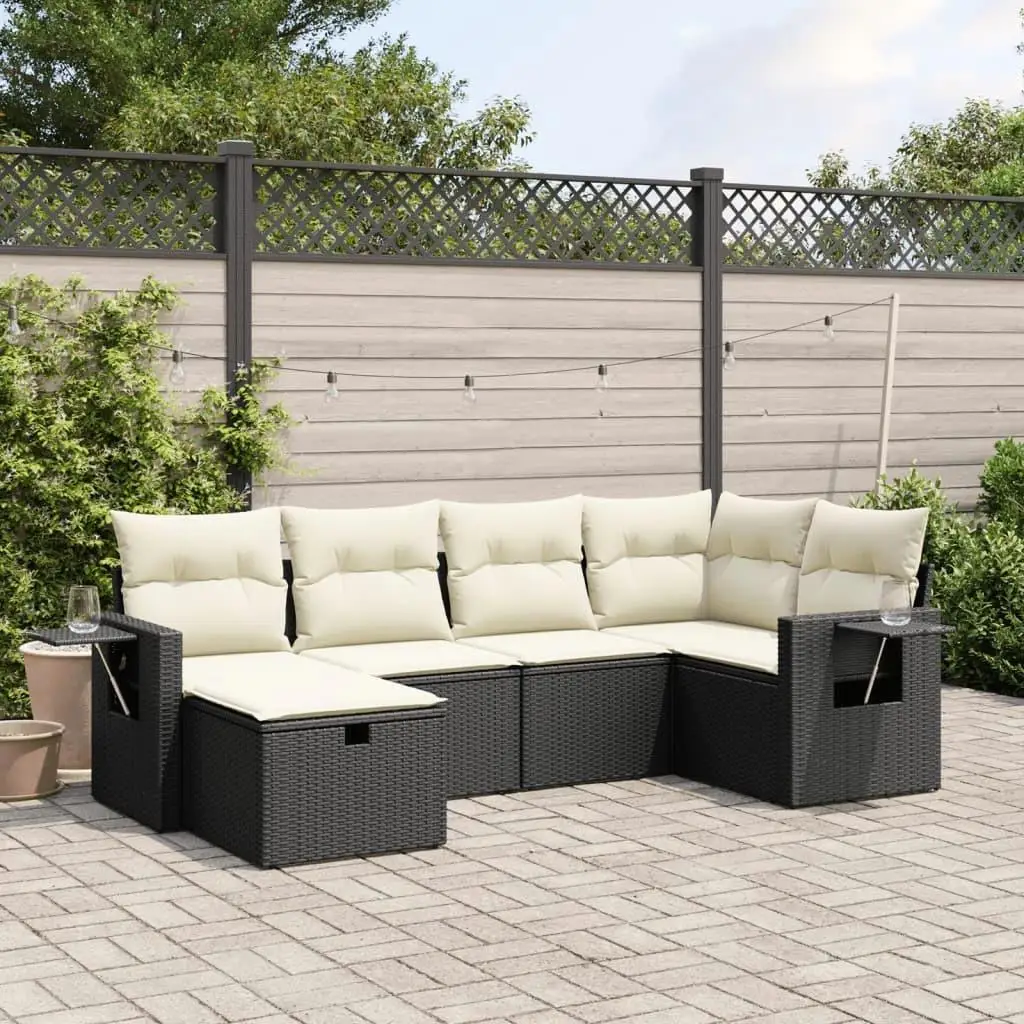 

Stylish Black Poly Rattan Garden Sofa Set with Durable Powder Coated Steel Frame for Outdoor Living Space