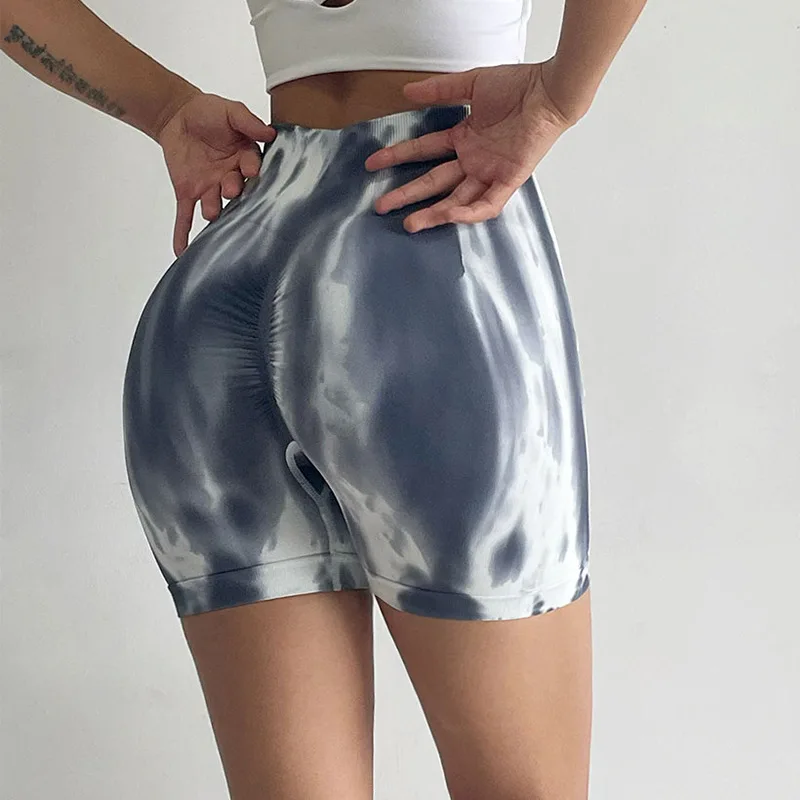 Tie Dye Gym Shorts Women Seamless Leggings High Waist Push Up Workout Running Gym Tights Yoga Fitness Shorts Women Sports Shorts