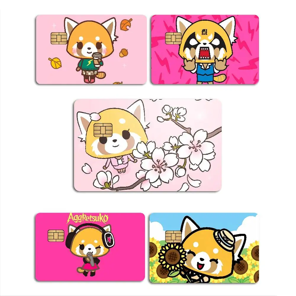 AggretsukoS Anime Cartoon Bear Skin Sticker Film Tape Case for Big Credit Debit Card Front Side