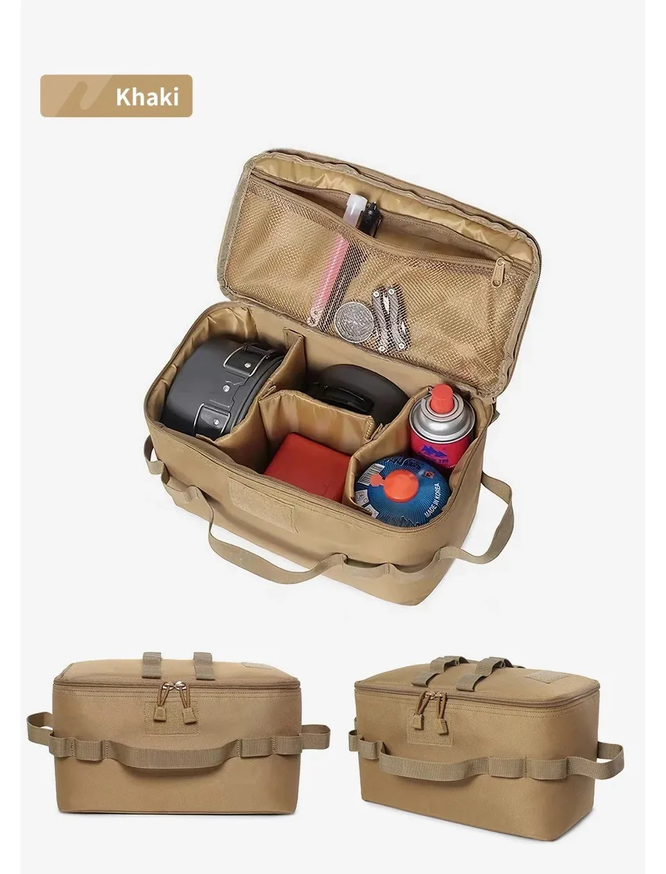 Outdoor-Camping-Gastank-Aufbewahrungstasche, große Kapazität, Bodennagel-Werkzeugtasche, Gasbehälter, Picknick-Kochgeschirr-Set-Tasche – Detail 5