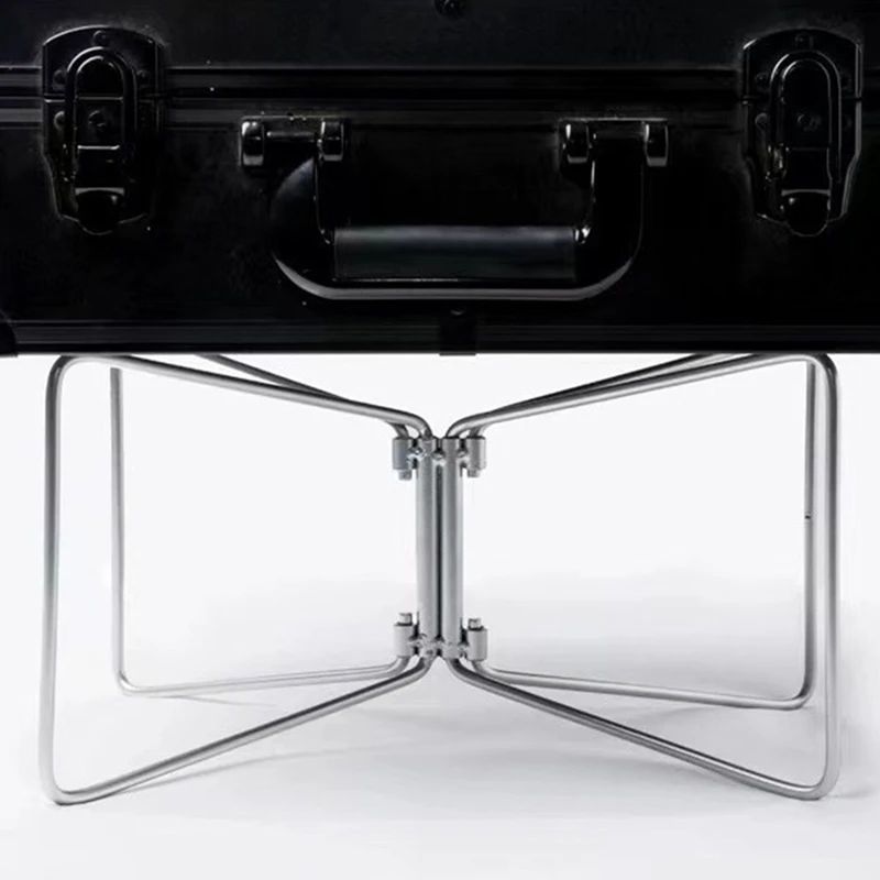 

AD08-Outdoor Camp Cooking Grill Rack Camping Box Holder Portable Stainless Steel Hiking Tool Storage Box Folding Rack
