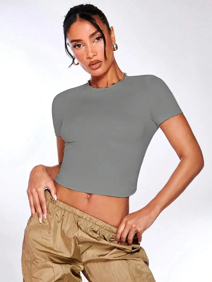 Silquee Camiseta ajustada sólida