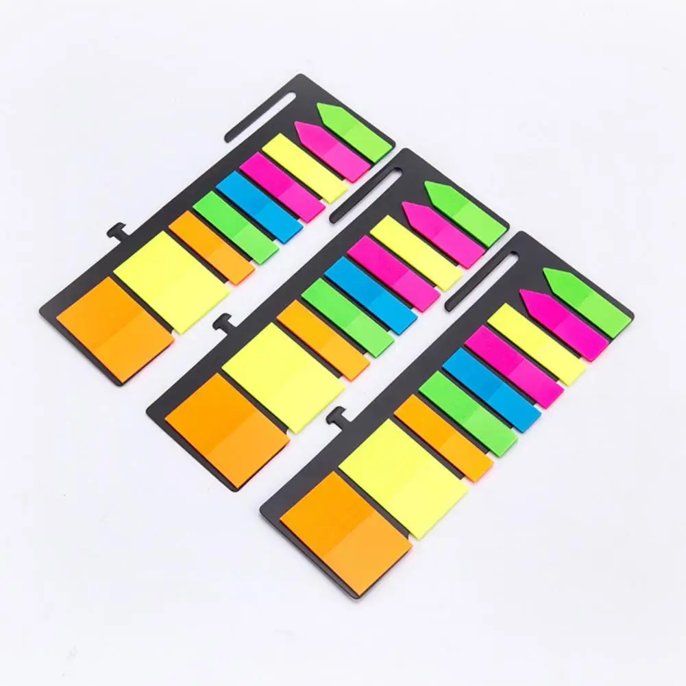 แท็บ180ชิ้น/เซ็ตัชนีธงใสโน้ตที่ทำซ้ำได้กระดาษนีออนสี่เหลี่ยมผืนผ้าที่คั่นหนังสือแถบดัชนีธงโรงเรียน