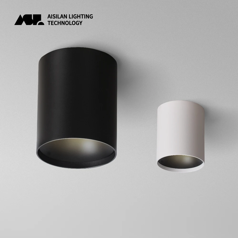Aisilan-LED superfície montada luz de teto, habitação Downlight para banheiro, sala de estar, varanda, corredor, IP54, 7W, 12W