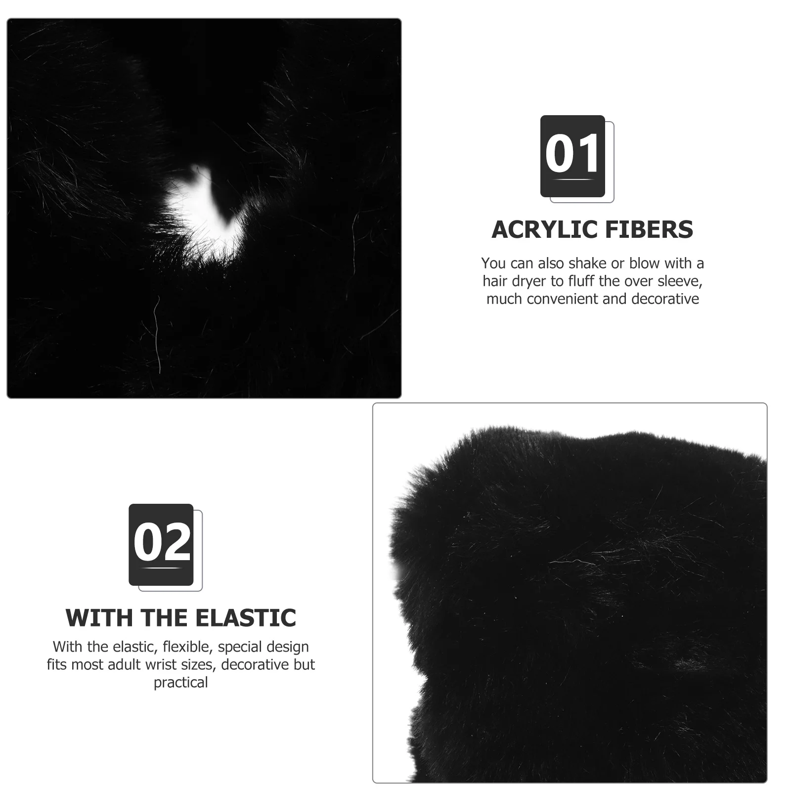 

1Pair Winter Warm Cuff Cover Stretchy Oversleeve for Women Fashionable Wrist Protector Acrylic Decor