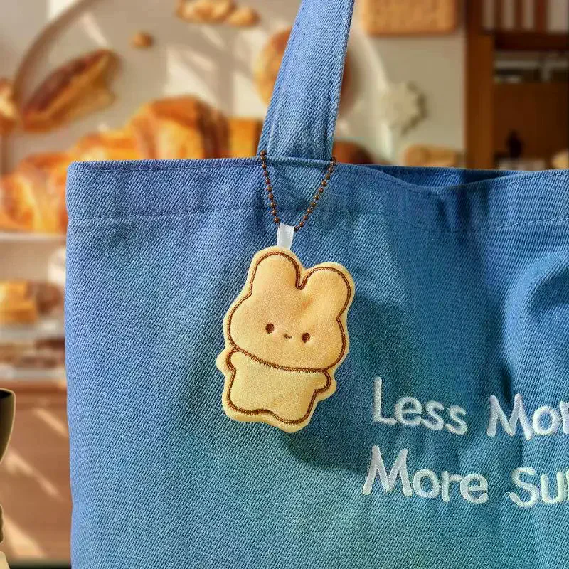 1/2Pcs Cute Cartoon Simulation Biscuit Bear Plush Pendant Keychain Kawaii Stuffed Doll Backpack Pendant Decorative Accessories