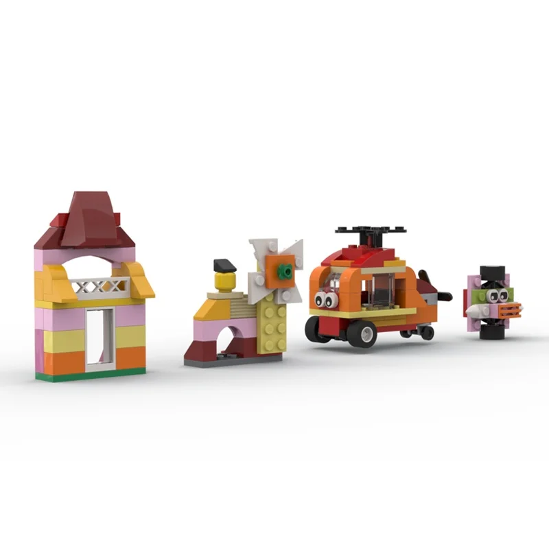 114 قطعة MOC منزل مطحنة هليكوبتر نموذج كلاسيكي اللبنات هدية الكريسماس العمارة لتقوم بها بنفسك فكرة الطوب الاطفال لعبة عيد ميلاد #2