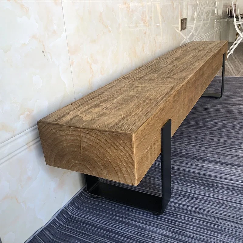 Nordic household solid wood bench shoe changing bench simple bed and breakfast bench living room TV cabinet creative rest low