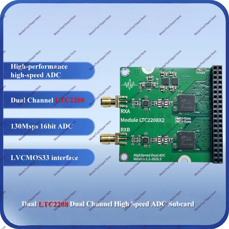 High Speed ADC Module,Arbitrary Waveform Acquisition,Dual Channel LTC2208