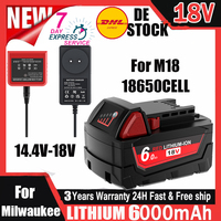 For Milwaukee 18V 6000mAh Rechargeable Tools Battery 18650 Lithium Battery Replacement M18 48-11-1815 48-11-1850 M18 Power Tool