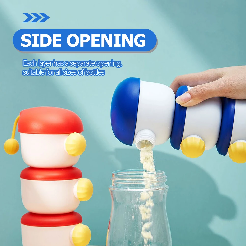 

Portable Baby Formula Dispenser Milk Powder Container Snack Cups Stackable Leak Proof Travel Food Storage Box Baby Feeding