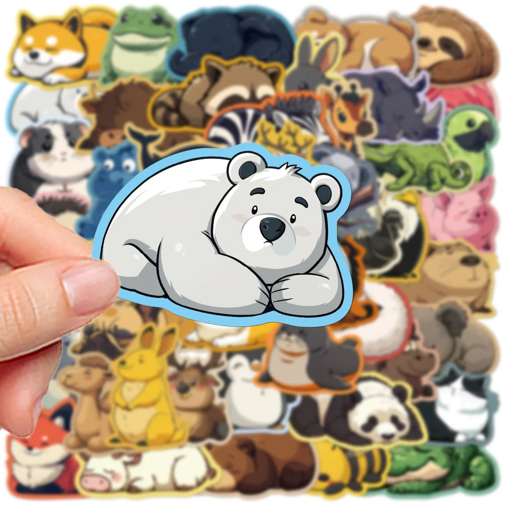 10/30/50pcs Kawaii Chubby Rabbit Hamster Fox Stickers Cute Animal Graffiti Decals DIY Luggage Notebook Fridge Waterproof Sticker