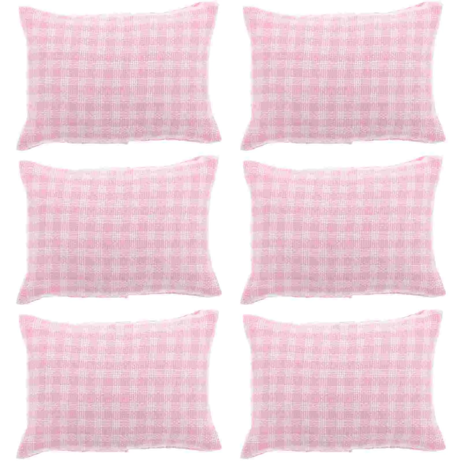 

6 Pcs Dollhouse Fabric Pillow Minature Bed Pillows Mini Accessories Furniture Decorations