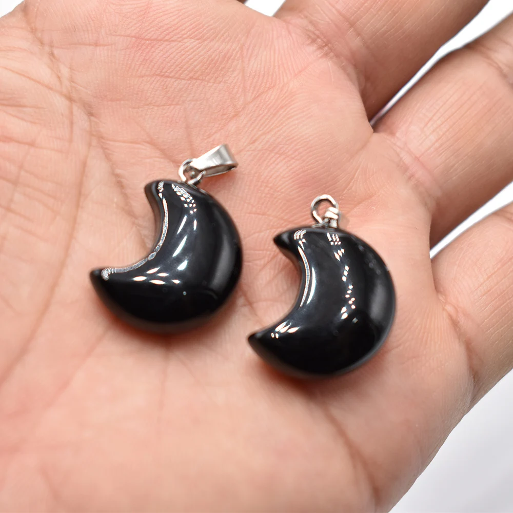 Wholesa 12 Stück/Set Natürlicher Tigerauge-Stein Rosenquarz-Anhänger Mondform Halskette Schmuckherstellung DIY Geschenk für Frauen Kostenloser Versand – Detail 15