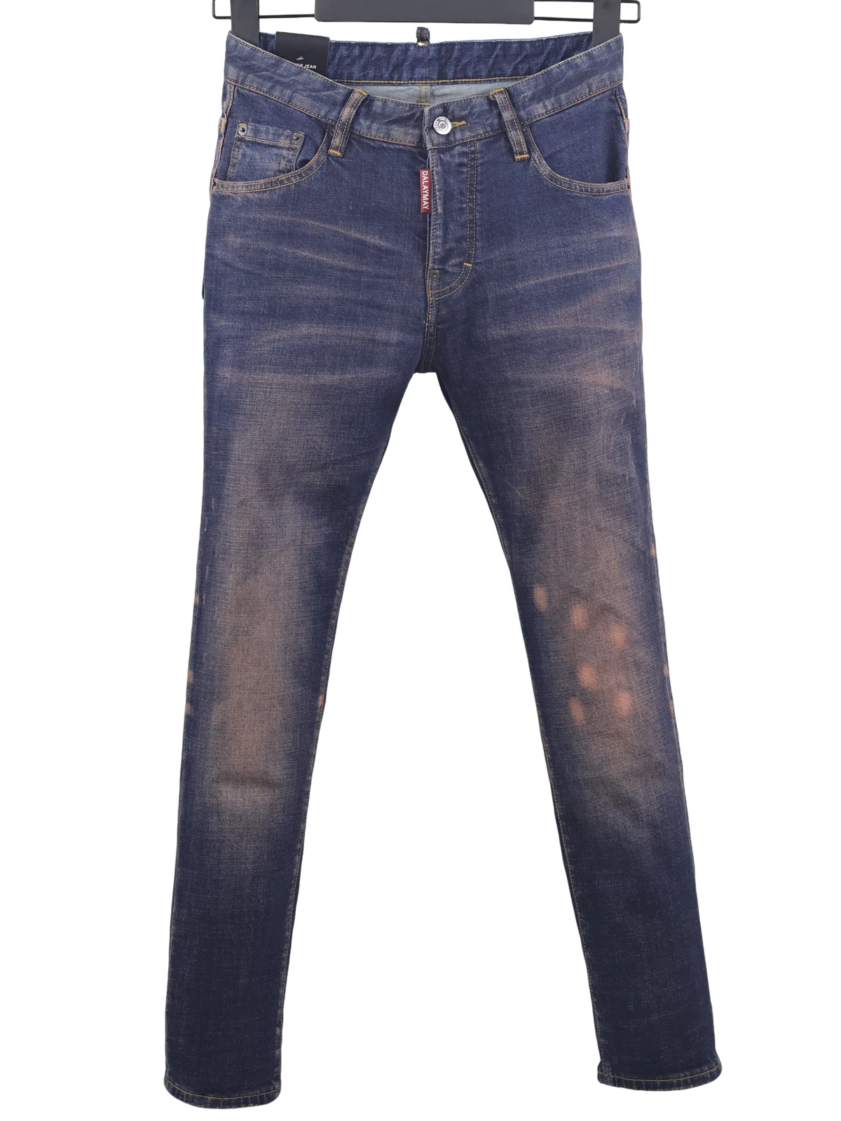 

6080, новые джинсы Four Seasons D2, мужские облегающие синие джинсы с трехмерным кроем, модные универсальные микроэластичные джинсы