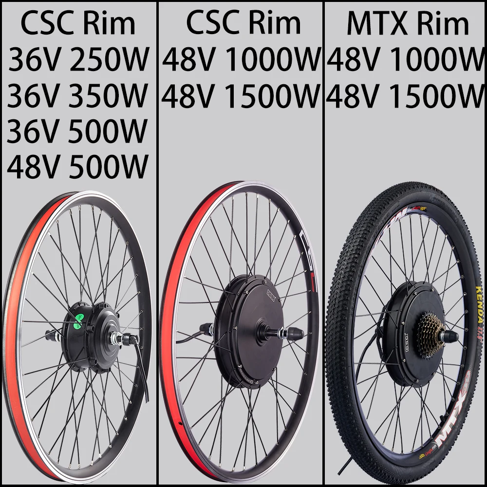 Csc دراجة كهربائية تحويل عدة 48 فولت 1000 واط 1500 واط Csc Mtx حافة 20-29in 700C محور عجلات المحرك 36 فولت 250 واط 350 واط Ebike تحويل عدة #2