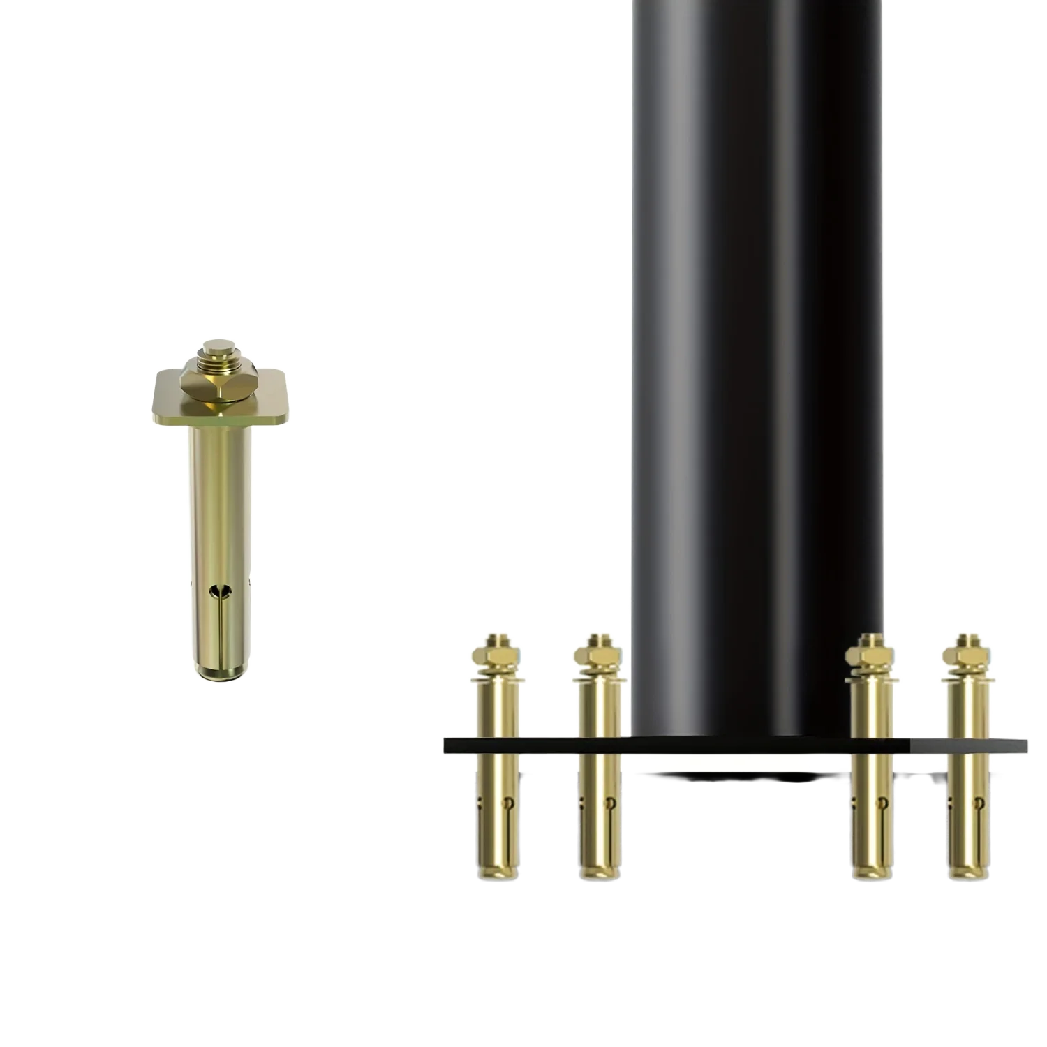 Hollow Splicing Lamp Post, Street Light Pole, Metal Street Lamp Post for Outdoor Lights, Solar Lights Poles with Base Accessory