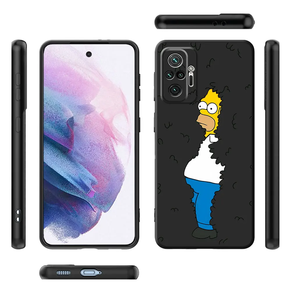 Homer The Simpsons Case For Xiaomi Redmi Note 11 10 9 Pro 13 10S 11S 12 9A 9C 9T K40 8 8T 7 10C 12C Black Silicone Phone Cover