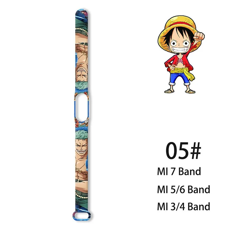 Cartoon One Piece Luffy Watchbands for Xiaomi Mi Band 7 6 5 4 3 Electronic Bracelet Mi3 Mi5 Mi7 Watch Band Anime Nami Wristband