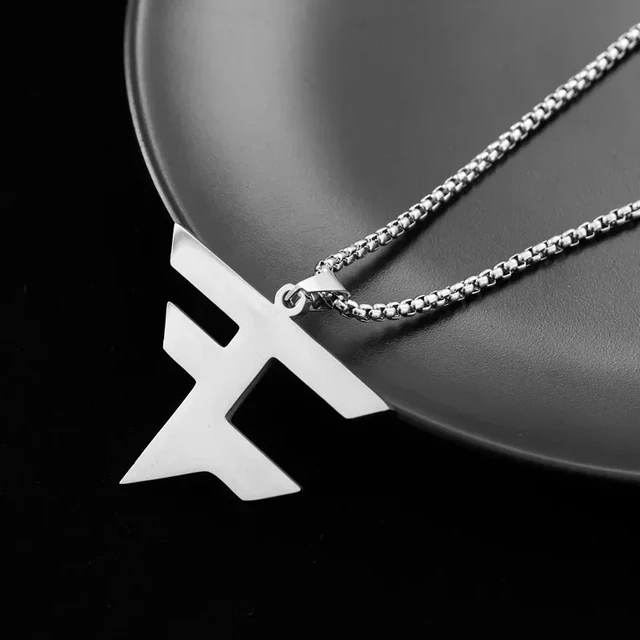 FAZE Necklace Csgo Rain God Rainropztwistizz Same Style Titanium Steel Necklace Jewelry Autumn and Winter Handsome Sweater Chain AliExpress