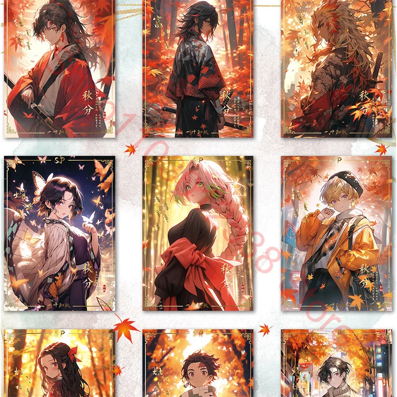 New Demon Slayer Collection Metal Cards Japanese Anime TCG Booster Pack Box Kamado Nezuko Rare Board Game Kids Birthday Toy Gift