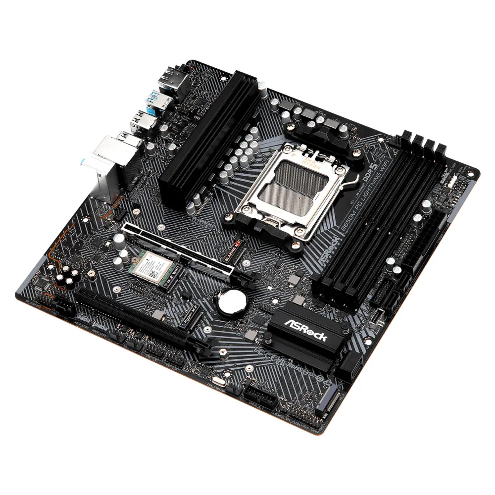 اللوحة الأم ASRock B650M PG LIGHTNING WIFI تدعم AM5 Ryzen 7 7700X 7800X3D Ryzen 5 7600X CPU 4xDDR5 M.2 HDMI mATX اللوحة الرئيسية
