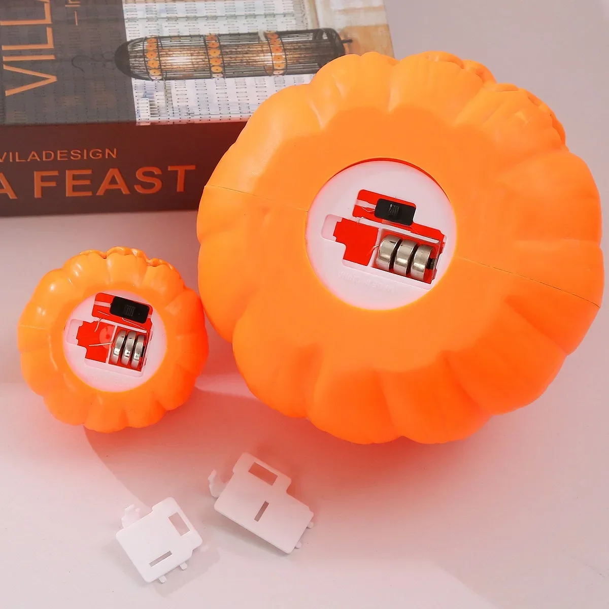 Veilleuse LED en Forme de Citrouille d'Halloween, Accessoires d'Horreur pour Maison Hantée, Fournitures de Décoration Intérieure pour Enfants