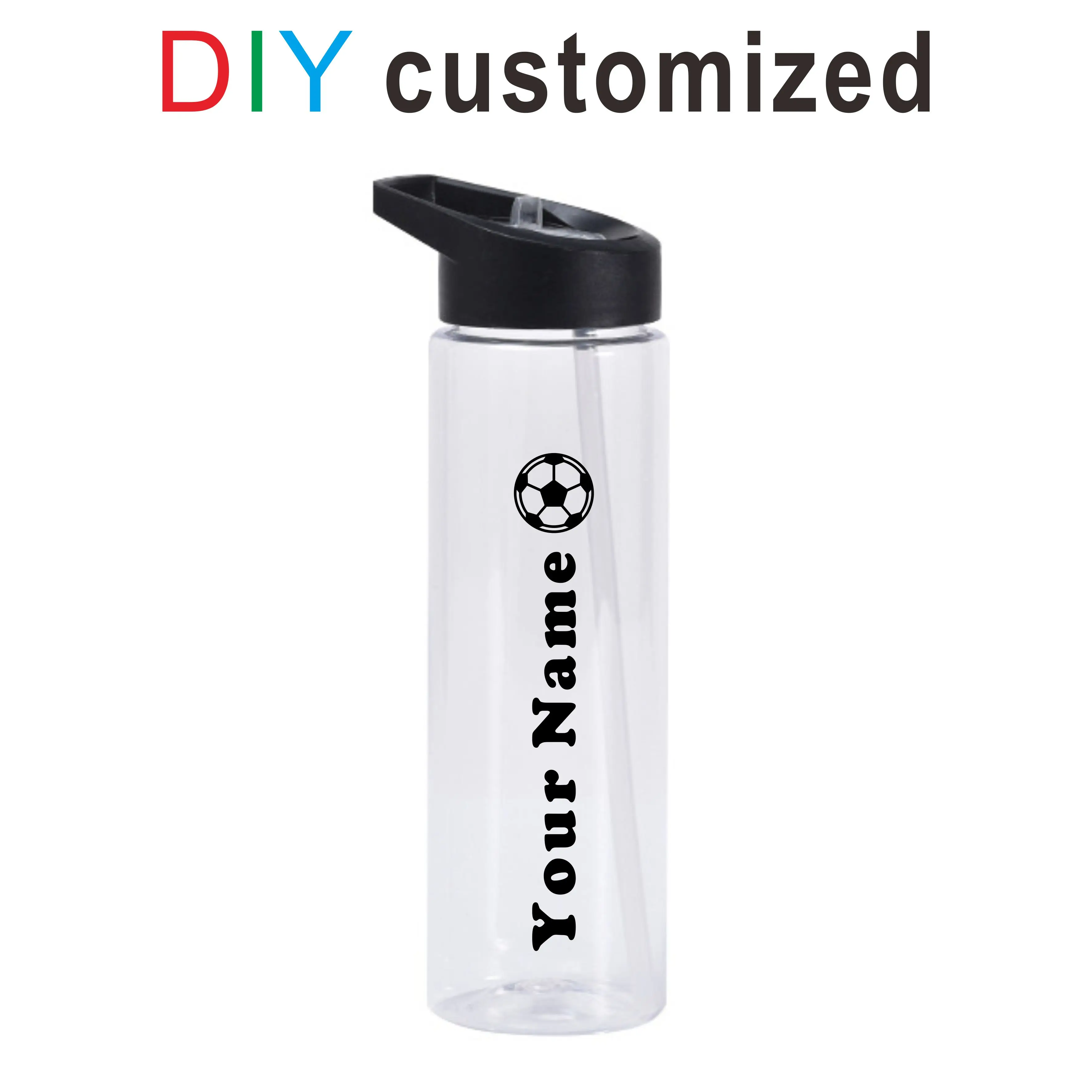 DIY Customized 700ML Plastic Bottle Print Name LOGO Outdoor Sports Football Tenis Basketball Team Summer Cup PP PS Food Safety