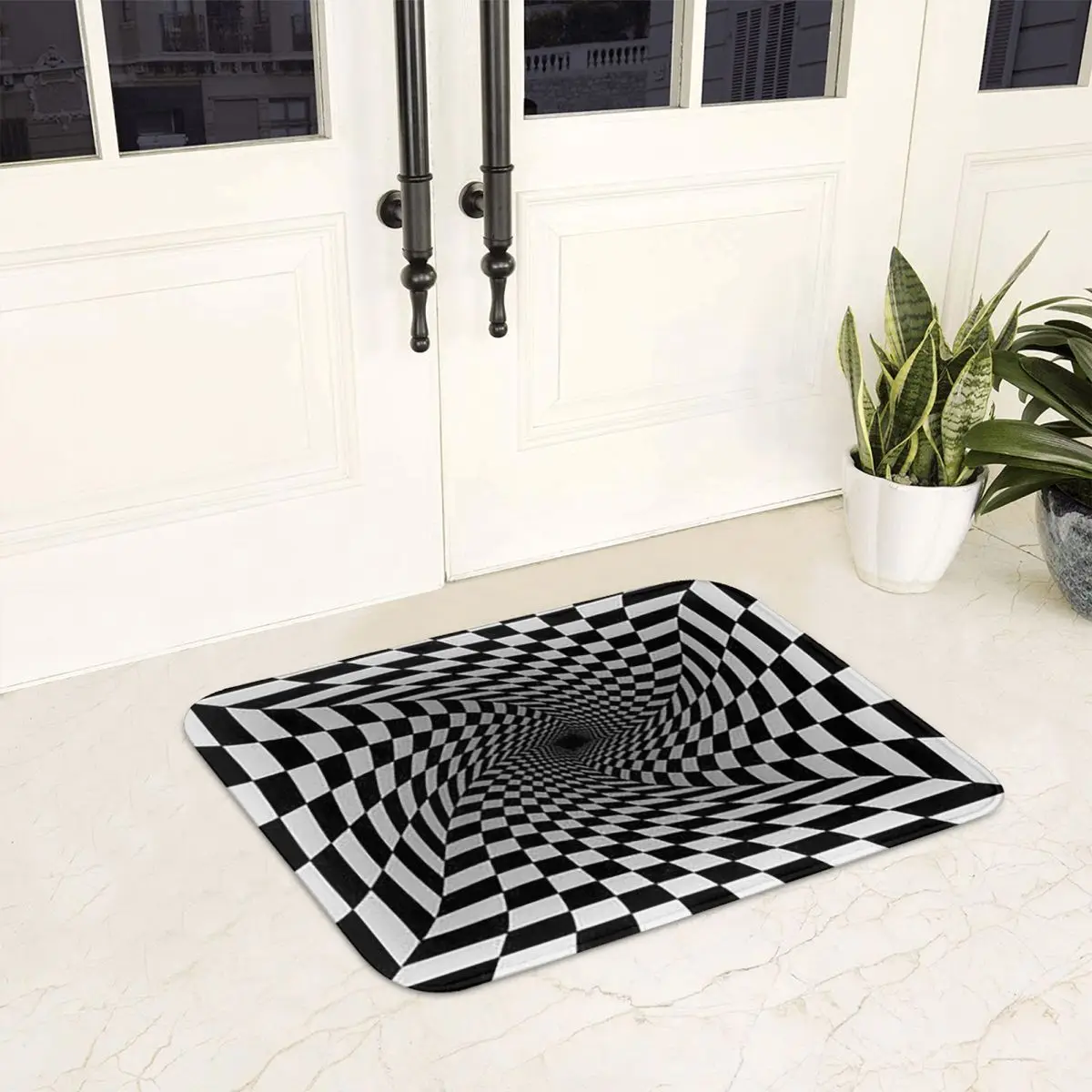 3D Vortex Illusion Anti-slip Doormat Floor Mat Dust-proo Carpet Rug for Kitchen Entrance Home Balcony Footpad Mats