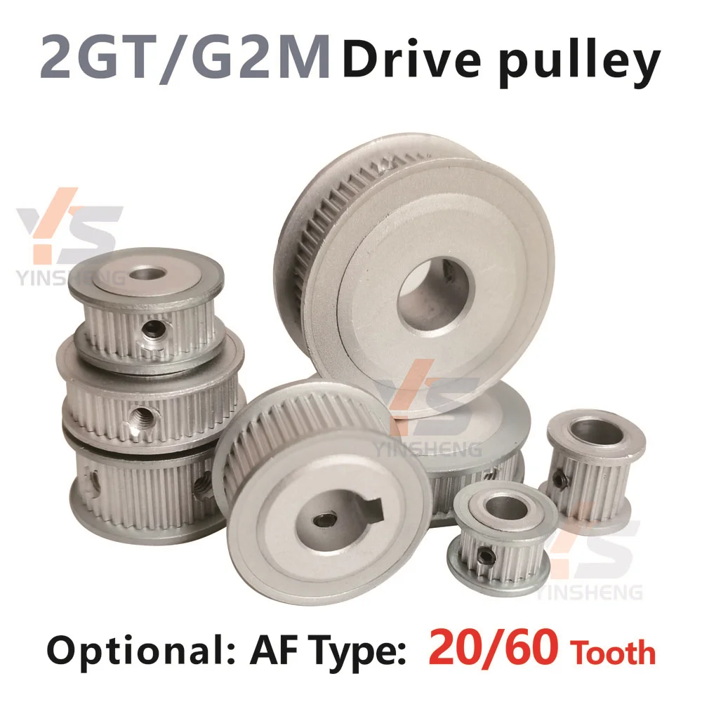 2GT 12 14 16 20 24 60 Tooth Synchronous Wheel Stepper Motor Pulley G2M 20T With Bearing Idle Gear Optional Belt width 6 10 15 MM