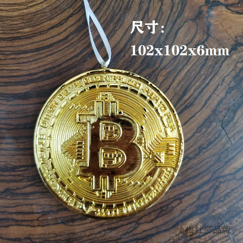 Resin Creative Bitcoin Car Pendant Statue, Home Decor Crafts, Room Decoration Objects, Study Office Ornament Figurine