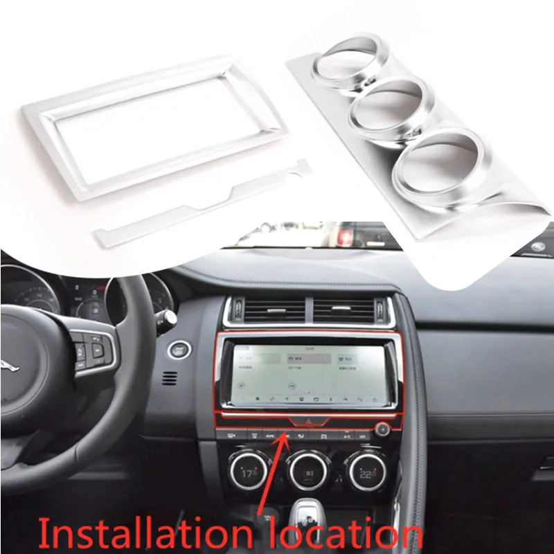 Car Air Conditioning Adjustment Display Decorative Frame Fit For Jaguar E-PACE E PACE 2018 2019 Auto Interior Accessories