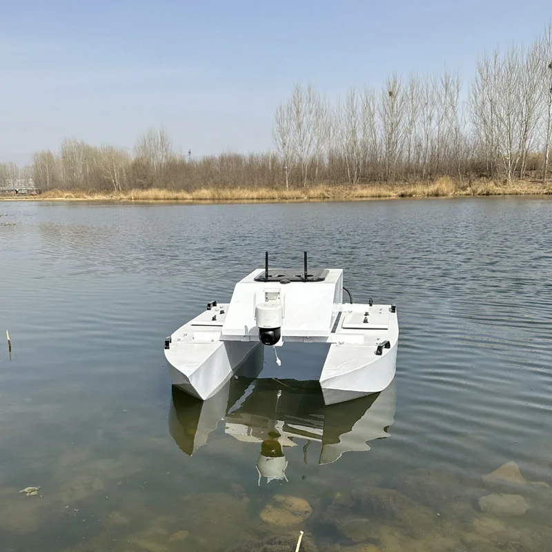 RC Catamaran Alloy Unmanned Boat Sampling Surveying Intelligent Boat Long-distance Remote Control Catamaran Finished Boat Model