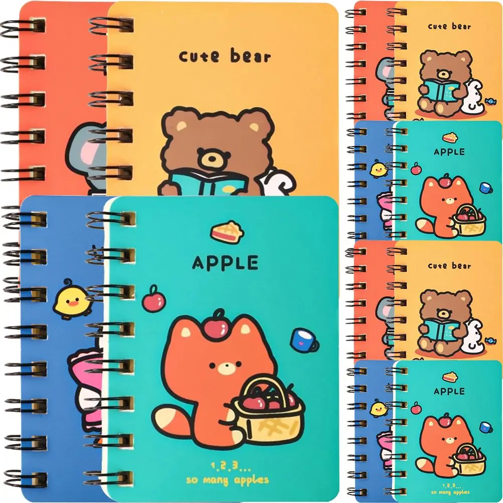

12 Pcs Cartoon Animal Notepads Cute Spiral Notebooks Small Portable Daily Planner Memo Pad Tear Off Sheets Travel Office Use