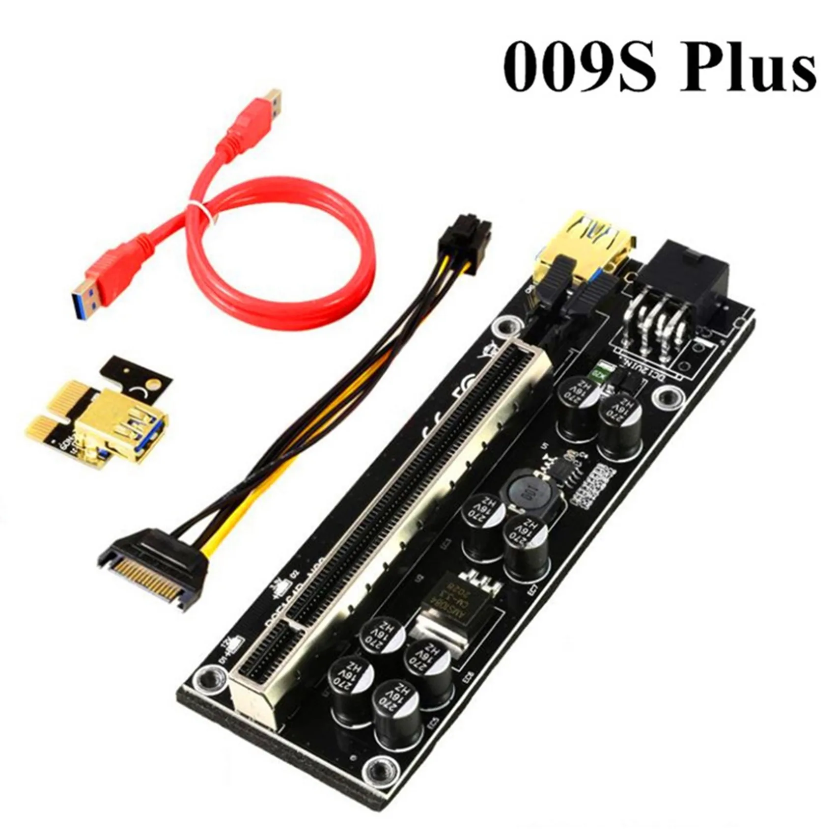 6 uds 009S Plus tarjeta elevadora VER009S PCIE PCI-E PCI Express X16 GPU 6 pulgadas tarjeta adaptadora 1X 16X extensor Cable USB 3,0