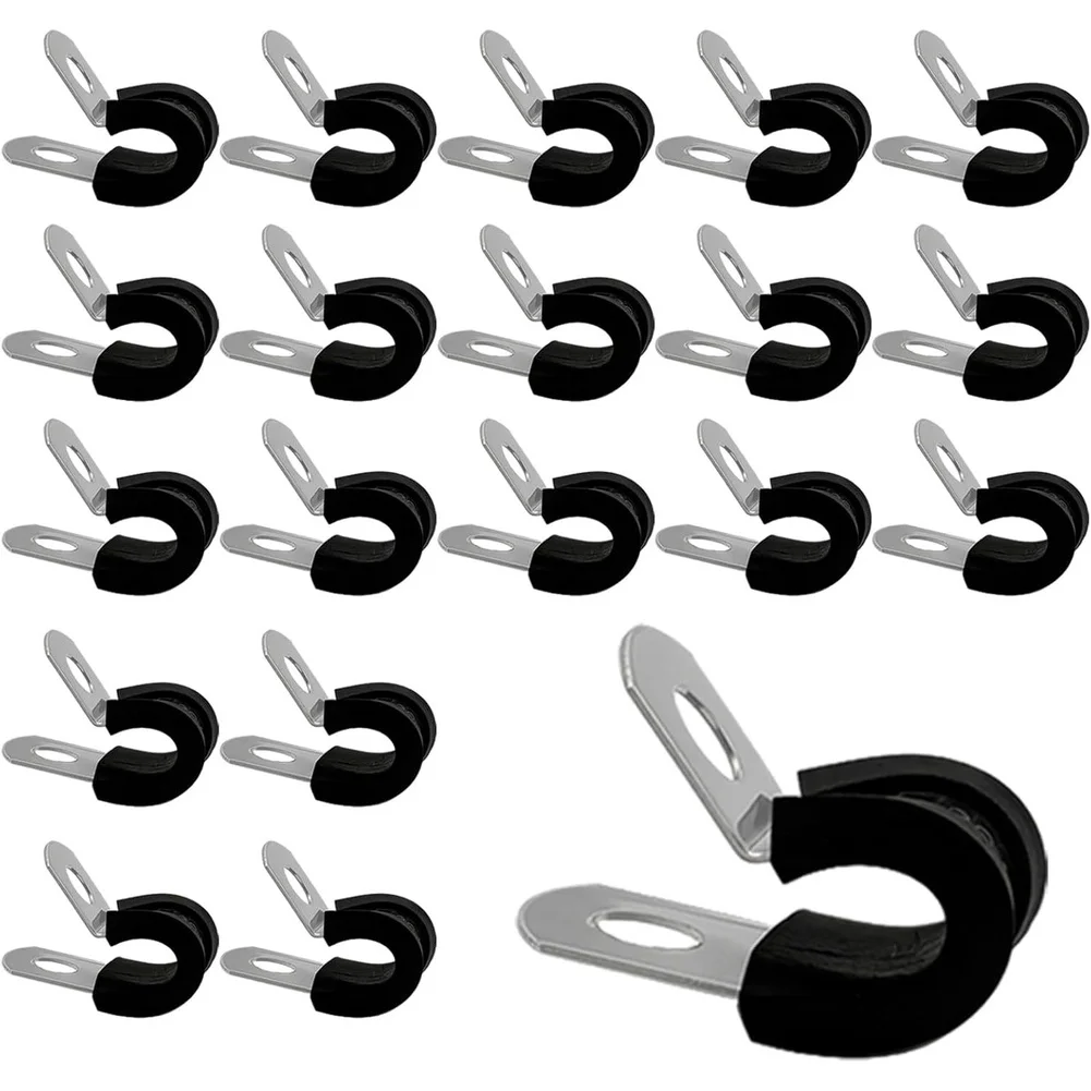 For Pipe Fixing Silver 6mm Pipe Clamp Fixing Clip Set Industrial Grade Durability 304 Stainless Steel Construction