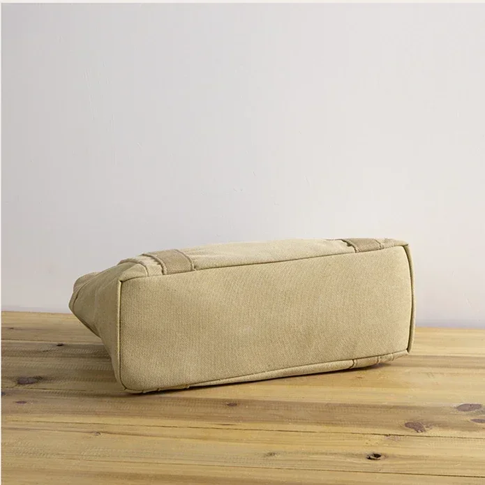 Teenager Casual Canvas Textile Big Capacity School Book Laptop Top-handle Tote Bag Female Leisure Soft Fabric Work Daily Handbag